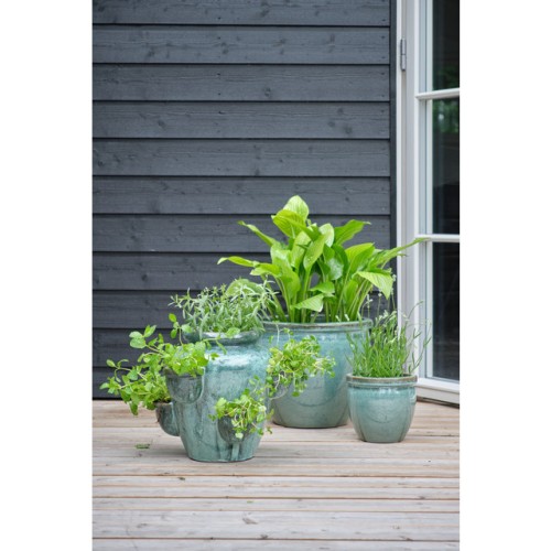 Lauvring - zielone donice ogrodowe szkliwione Karma