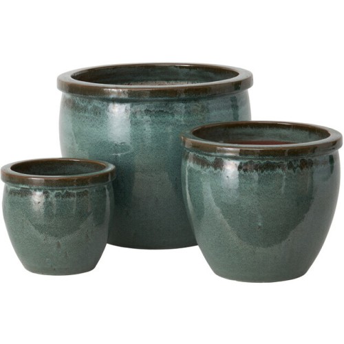 Lauvring - zielone donice ogrodowe szkliwione Karma