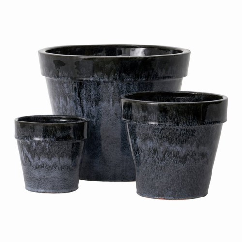 Lauvring - czarne donice ogrodowe szkliwione Mungo