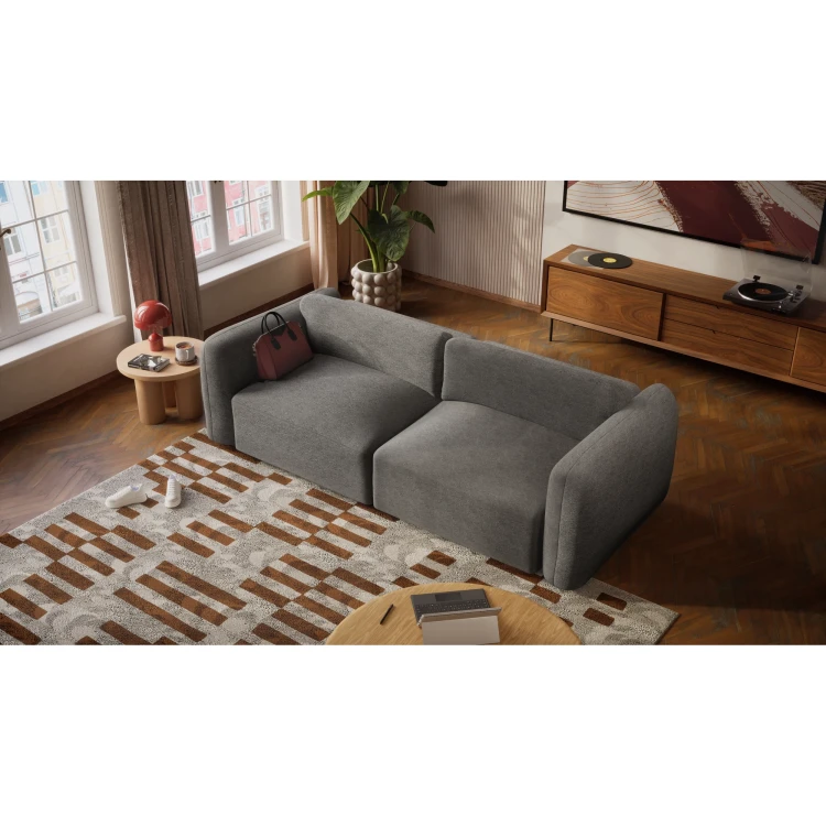 Sofa 3-osobowa rozkładana NORREBRO - szara