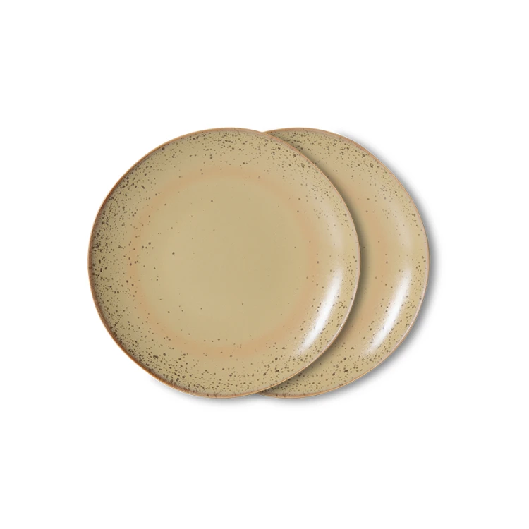 HKliving – Ceramika 70s talerze deserowe, grit