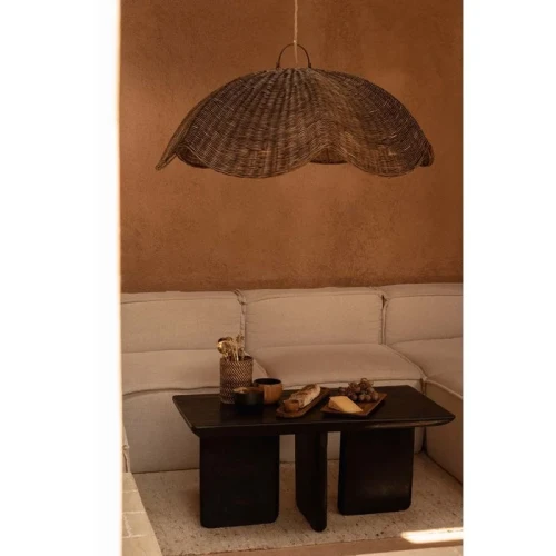 Bazar Bizar - lampa sufitowa Wave z rattanu L ciemna