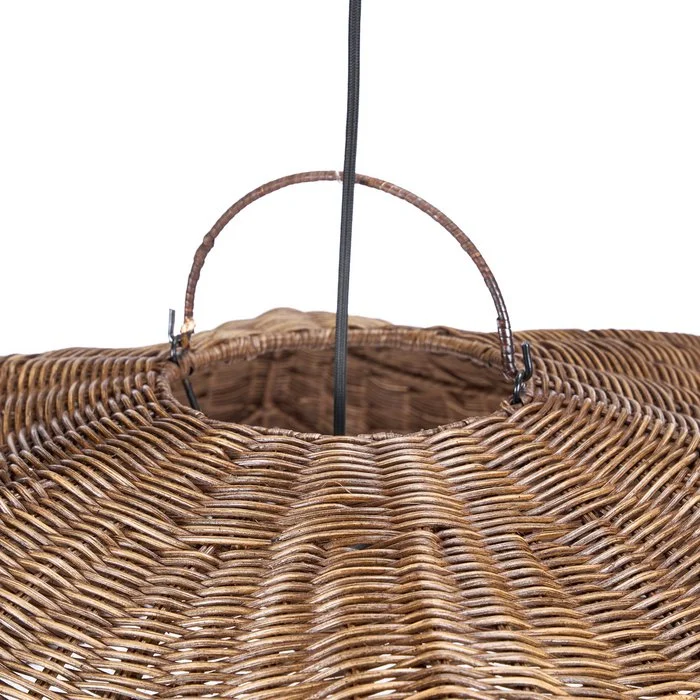 Bazar Bizar - lampa sufitowa Wave z rattanu L ciemna