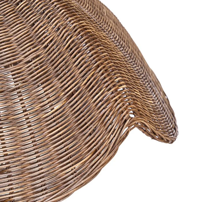 Bazar Bizar - lampa sufitowa Wave z rattanu L ciemna
