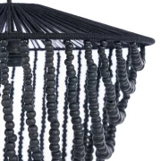 Bazar Bazar - Żyrandol czarny z drewnianych koralików Wooden