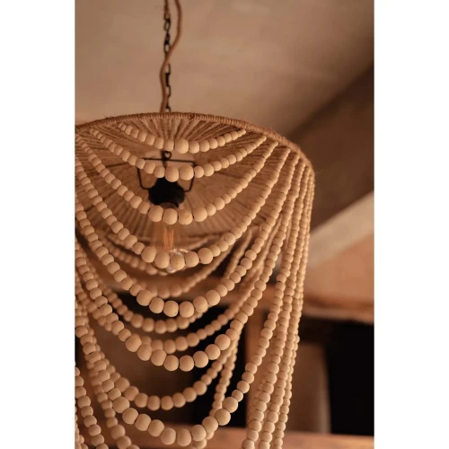 Bazar Bazar - Żyrandol naturalny z drewnianych koralików Wooden