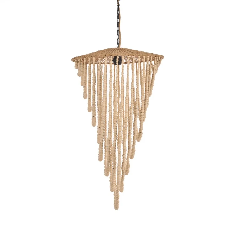Bazar Bazar - Żyrandol naturalny z drewnianych koralików Wooden