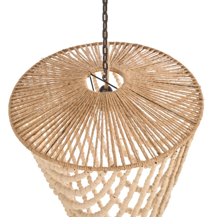 Bazar Bazar - Żyrandol naturalny z drewnianych koralików Wooden