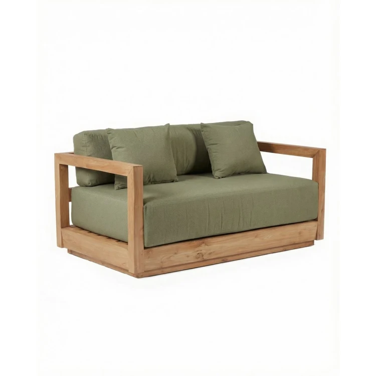 Bazar Bizar - sofa dwuosobowa tekowa Ulmas zielona