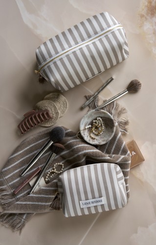 LENE BJERRE - kosmetyczka Ayille Stripe biała