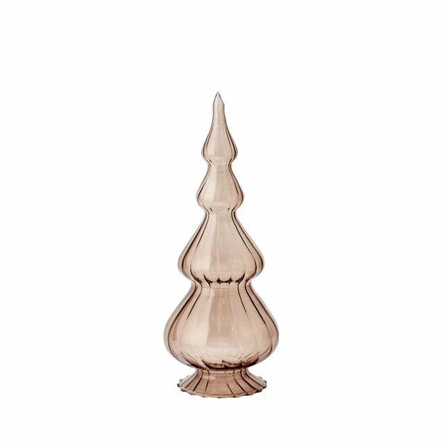LENE BJERRE – Choinka dekoracyjna Asta, brązowa, szkło, 19,5 cm