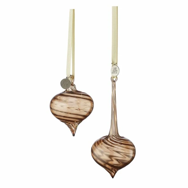 LENE BJERRE – Zestaw 2 ozdób świątecznych Milene, brązowy, 14 cm