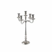 LENE BJERRE – świecznik Silla na 5 świec, srebrny, 40 cm