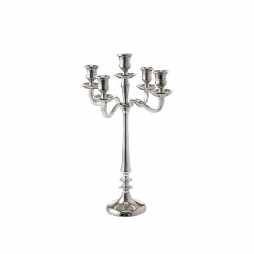 LENE BJERRE – świecznik Silla na 5 świec, srebrny, 40 cm
