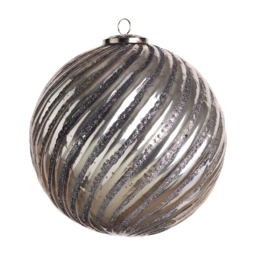 TINE K HOME – Szklana bombka choinkowa Spinball Sand Ø 20 cm