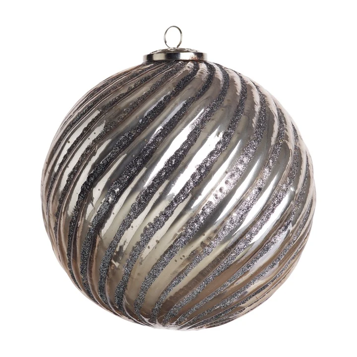 TINE K HOME – Szklana bombka choinkowa Spinball Sand Ø 20 cm