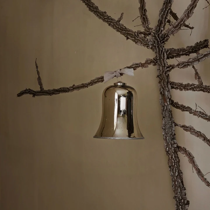TINE K HOME – Szklany dzwonek świąteczny Caramel, wys. 20 cm