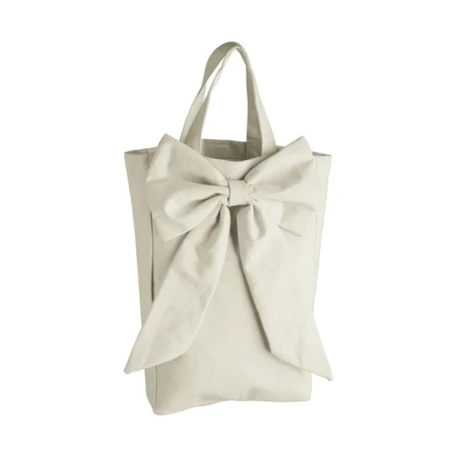 TINE K HOME – Torba prezentowa z kokardą, bawełniana, Cream, 25 x 8 x H 40 cm