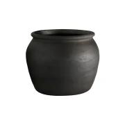 TINE K HOME – Doniczka RAKU z gliny, Black, Ø 37 x H 30 cm