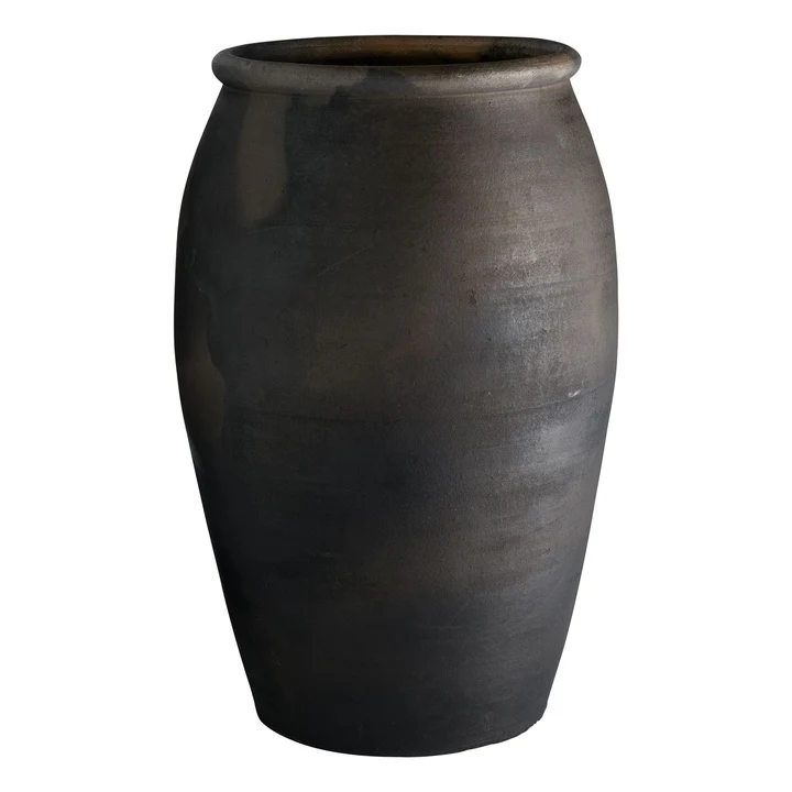 TINE K HOME – Doniczka RAKU z gliny, Black, Ø 37 x H 55 cm